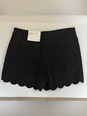 LOFT NWT Black Scalloped Hem Shorts Size 4 Washed Twill
